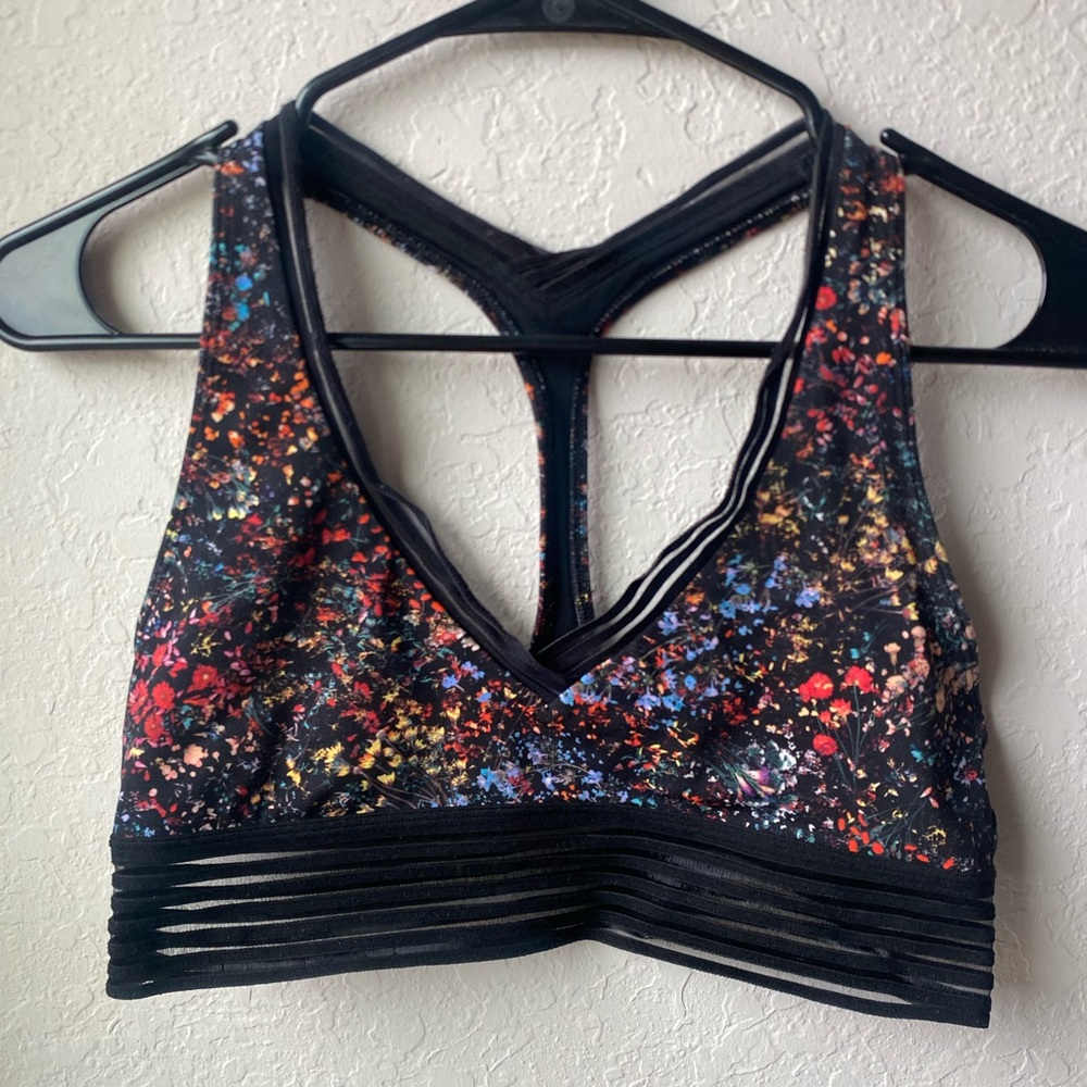 Lululemon Find Focus Bra in Flowerescent Multi / Black ~ Size 6 - Picture 3 of 6